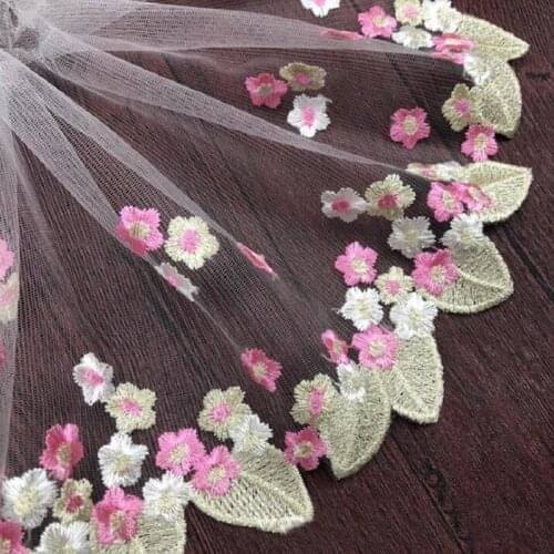 Lace Trim Ribbon Embroidered Flowers Lace Fabric 18cm Wide DIY Craft&Sewing Dress Clothing wedding Accessories golden threads