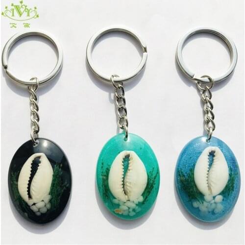 Cute Resin Acrylic Real Conch Keychains for Bag Key Holder Charm Hanging Pendant Car Custom Key Chains Key Ring Women Men Gifts