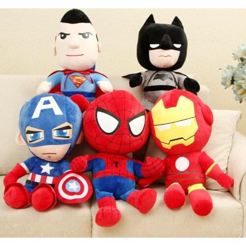 27cm Marvel Avengers Filled cotton Stuffed Captain America Iron Man Spiderman Plush Toys Gifts for Kids Boys