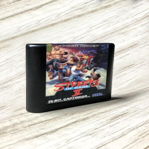 Streets of Rage 2 - EUR Label Flashkit MD Electroless Gold PCB Card for Sega Genesis Megadrive Video Game Console