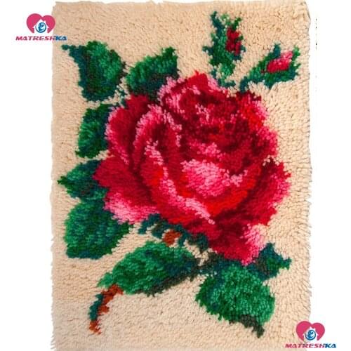 Latch Hook Rug Kits"flower"Needlework kits carpet embroidery tapestry kits Crocheting Rug Cushion Handmade Embroidery diy Carpet