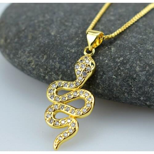 New Animal Snake Dangle Women Pendant Necklace Minimalist Style Copper Trendy Female Birthday Jewelry Bijoux Gift