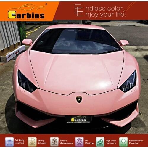 CARBINS Film Crystal Vinyl Car Wraps Peach Pink Full Body Custom DIY Decal