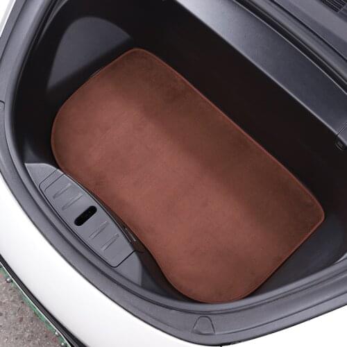 TEY Model3 Flannel Cushion For Tesla Model 3 2021 Car Accessories Front Trunk Cushion Storage Box Dust Protection Pad Interior