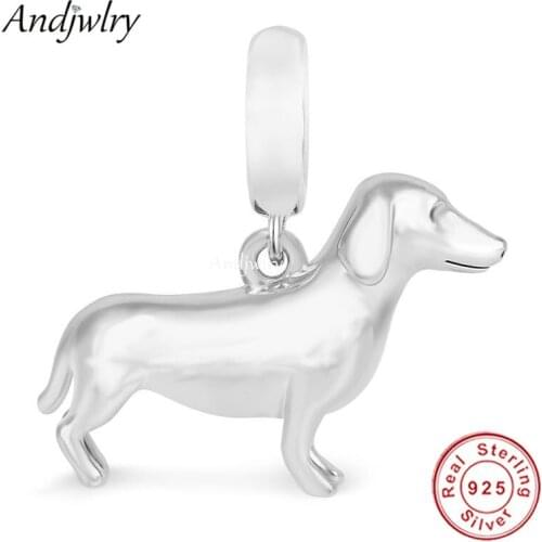 925 Sterling Silver Polishing Pet Dog Dangle Charm Fit Pandora Charms Original Bracelet 925 Siver Bangle DIY Jewelry Berloque