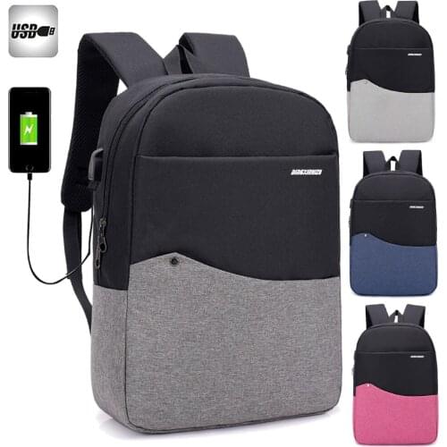 14 15 15.4 15.6 inch with USB interface Patchwork Laptop Notebook Bags Backpack Case for Men Women School Travel