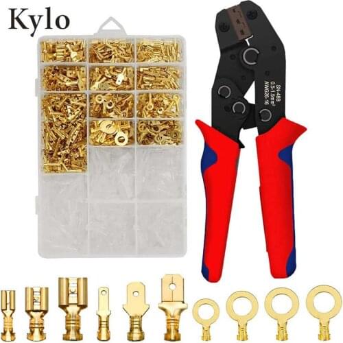 SN-48B wire crimping plier 0.5-1.5mm2 26-16AWG precision jaw with 1000pcs/lot TAB 2.8 4.8 6.3terminals sets tools