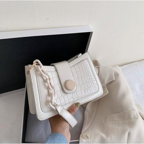 Bags of Women Fashion Small Bag 2021 New PU Leather Shoulder Bag Solid Color Chain Handbag Crossbody Bags for Women