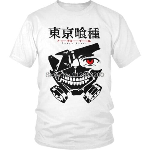 Tvoe Tokyo Ghoul Ken Kaneki T Shirt Mens Cotton Printing T-shirts Fashion Tshirt Short Sleeve Anime Manga Tees Tops
