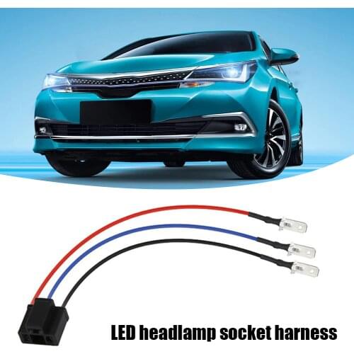 Universal Wiring Harness Female Car LED Headlight Lamp Socket Connector Cable Radio Wiring Connector Adapter Plug Kit for H4
