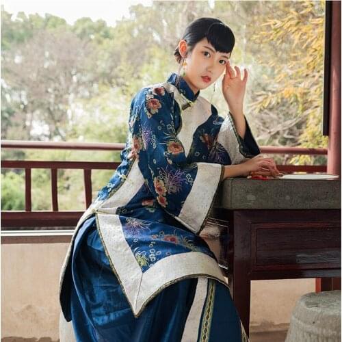 Top quality Qing Dynasty Womens Chinese style XiuHefu Traditional Ancient Old-fashioned Moderate Young ladys Performing Dress
