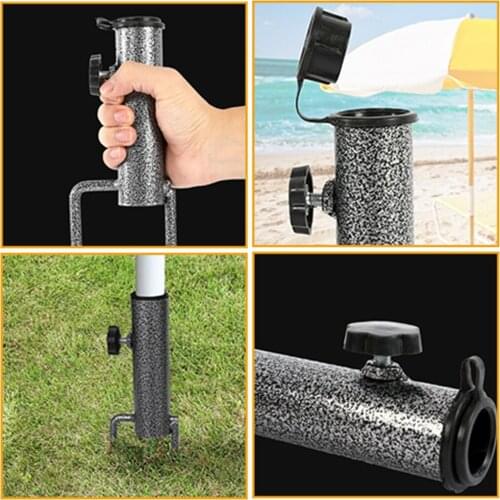 Sun Beach Umbrella Iron Anchor Stand Rain Gear Garden Lawn Patio Parasol Ground Anchor Spike Umbrella Stretch Stand Holder Good