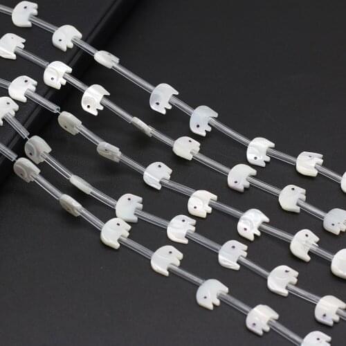 10pcs Natural White Shell Beaded Cute Piggy Shape Shell Loose Beads for Making DIY Jewerly Necklace Accessories Gift 8x10mm