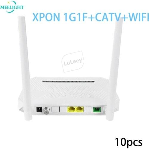 10pcs ONU XPON CATV+WIFI optical fiber Gigabit FTTH RJ45 monitoring terminal equipment