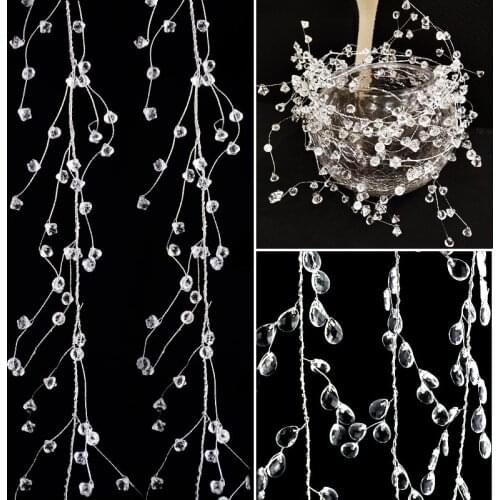 100/120/150cm Clear Diamond Branch String Acrylic Crystal Beads Curtain Garland For Birthday Wedding Party Decoration Supplies