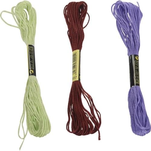 100 pcs skeins coloured embroidery thread cotton cross needle craft sewing floss kit for retails