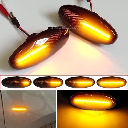2Pcs Dynamic Side Marker Lights For Nissan D22 Frontier Pickup Navara D22 Pickup 1998-2005 Car LED Sequential Blinker Indicator