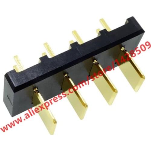 2pcs 10A High Current 5.0mm Pitch 4-pin Gold-plating Male Plug Laptop Battery Holder Connector Wide Contact Needle Junctor