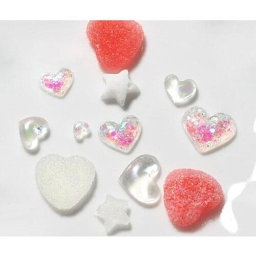 83XC Handmade Sugar Love Star Heart Soft Candy Pendant Mold Gummy Candy Hairpin Slilcone Resin Molds Jewelry Making Tools
