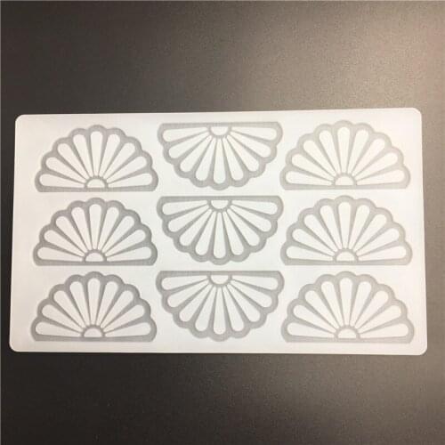 9 Cavity Chocolate Insert Hollow fan Fondant Silicone White Cake Mold Chocolate Baking Decorating Tools #8