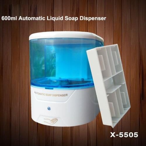 Battery Power Liquid Soap Saving 600ml ABS Automatic Liquid Soap Dispenser Wall Mounted For Bathroom