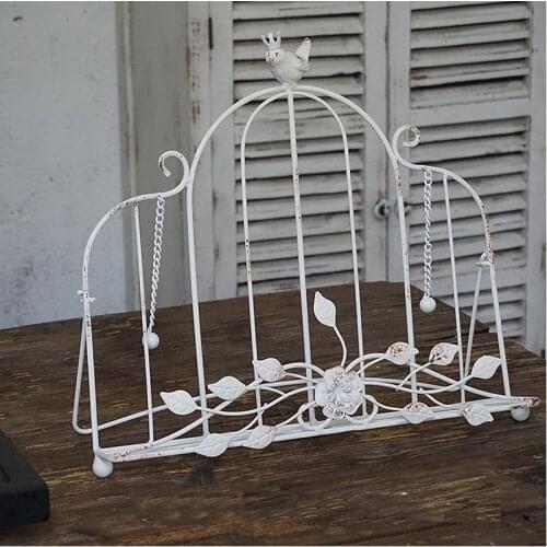 White Retro Vintage Cookbook Stand Metal Book Holder