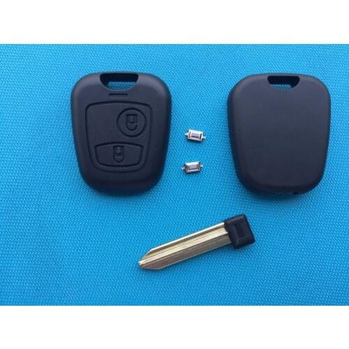ZABEUDEIR For Citroen Saxo Berlnigo Xsara Picasso etc 2 BUTTON REMOTE KEY CASE SHELL BLANK UNCUT BLADE +2 PCS MICRO SWITCHES