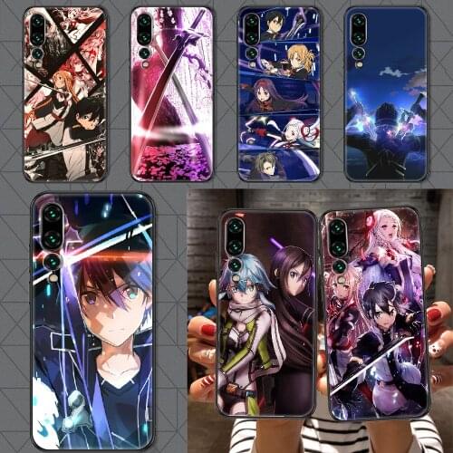 SAO sword art online Anime Phone case For Huawei P Mate P10 P20 P30 P40 10 20 Smart Z Pro Lite 2019 black tpu coque luxury back