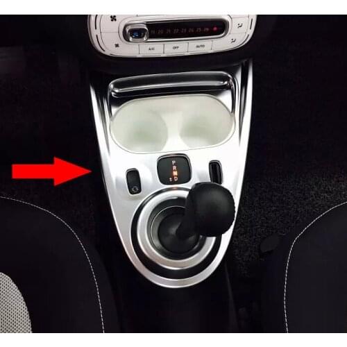For Benz Smart Fortwo 2014 2015 2016 2017 ABS Pearl Chrome Interior Gearshift Knob Cover Trim Panel