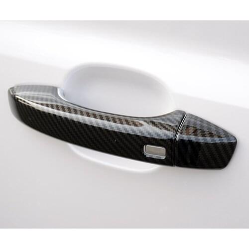 For MG HS 2018 2019 2020 Carbon Fiber Printed Exterior Door Handle Cover Moulding Frame Bezel Car Sticker