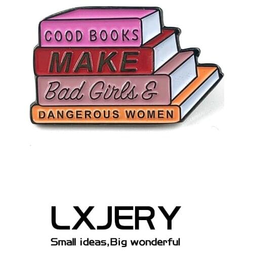 Cartoon Book Enamel Pin Badge On Backpack Funny Brooch Pins For Clothes Broche ForSchoolbag Gift