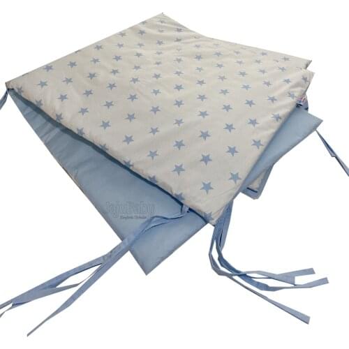 Jaju Baby Handmade, Blue Star Design Special Size Crib Side Protection (4 Sides), Baby Barrier Set