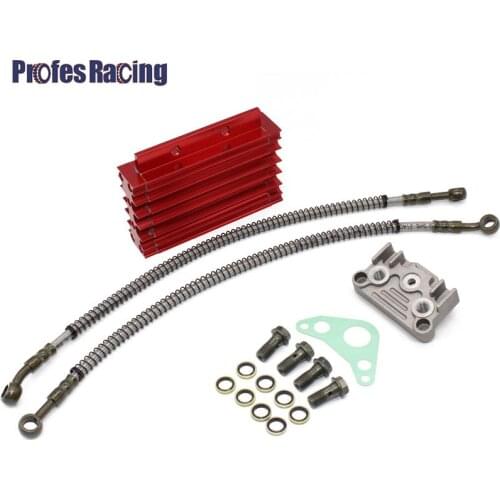 CNC Oil Cooler Kit Radiator Aluminium Adapter Engine Cylinder Cover Cooling For ATV Pit Dirt Bike motocross motocycle 125-140cc