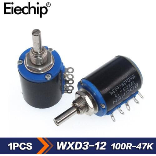 WXD3-12-1W Multi-Turn Potentiometer Wirewound Resistance , for volume adjustme 100R 220R 1k 2.2k 3.3k 4.7k 10k 33k 47K