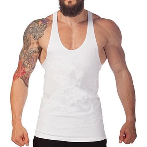 Men Solid Color Sleeveless Tank Top Fitness Bodybuilding Muscle Vest Undershirt