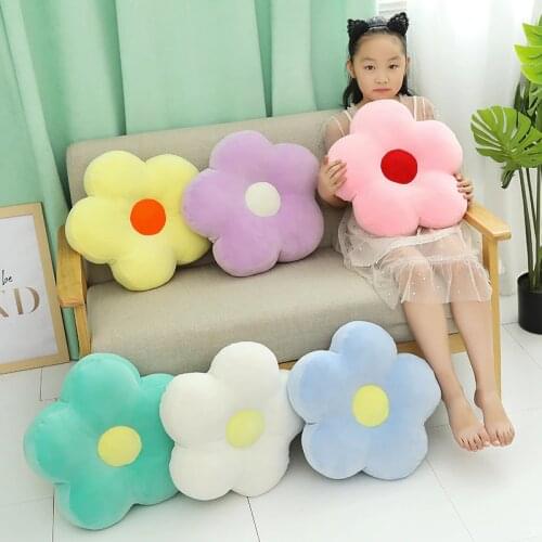 40cm Lovely Fresh Colorful Flower Plush Pillow Toy Soft Cartoon Plant Stuffed Doll Chair Cushion Sofa Kids Lovers Birthday Gifts