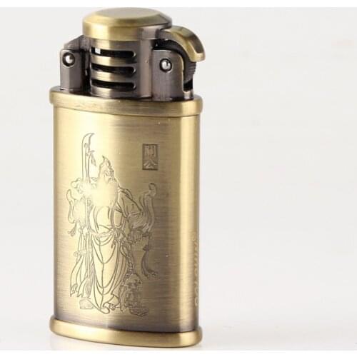 Inflatable Butane Gas Lighter Innovative Ultra Thin Grinding Wheel Open Flame Metal Cigarette Lighter