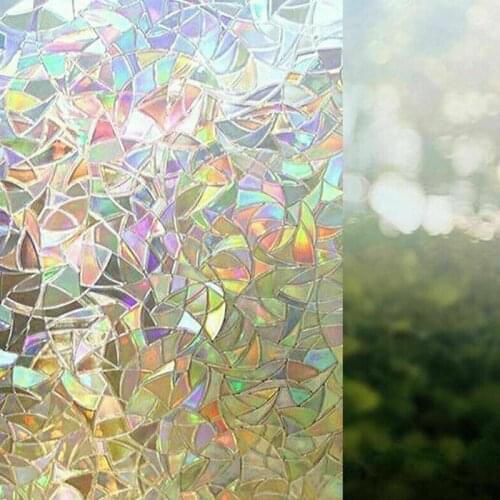 3D Window Film Rainbow Reflective Decorative Privacy Static Clings Glass Sticker