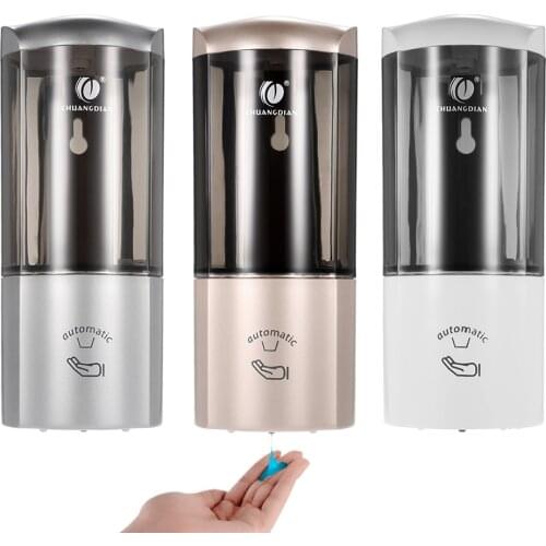CHUANGDIAN 500ml Wall-mounted Single Bottle Automatic Soap Dispenser with IR Sensor Shampoo Box Non-touch Soap Dispenser