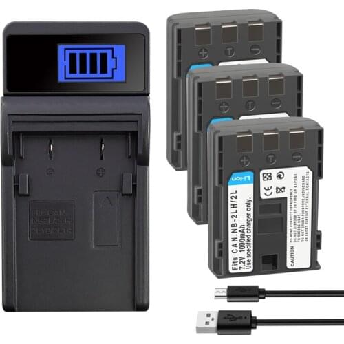 NB-2L NB-2LH Battery for Canon Rebel XT XTi 350D 400D G9 G7 S80 S70 S30 S40 S45 S50 S60 HV40 Camera Batteries Charger 1000mAh