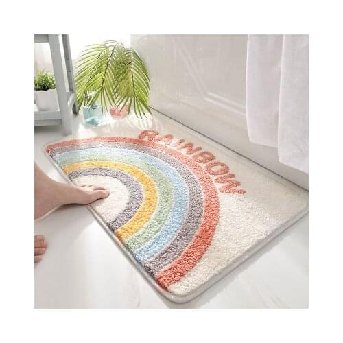 Nordic Rainbow Carpet Area Rugs Funny Bathroom Bedroom Floor Mats Welcome Doormat home decoration Cute Egg shape Bathroom Rug