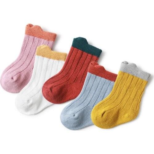 4Pair/lot New autumn and winter baby socks warm childrens newborn socks