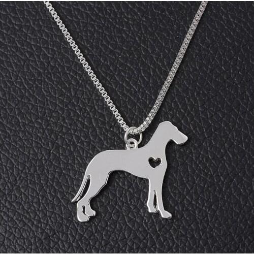 New Trendy Gold And Silver Personalized Contracted Hunting Dog Necklace I Heart Dog Hunger Games Necklace Women Best Friend