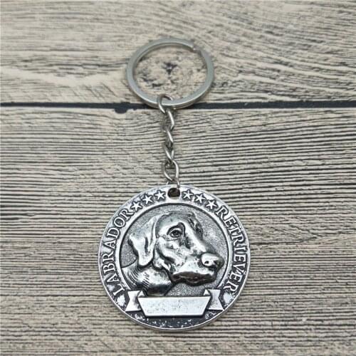 New Trendy Retro Labrador Retriever Key Chains Fashion Pet Dog Jewellery Labrador Retriever Keychain Bag Keyring For Women Men
