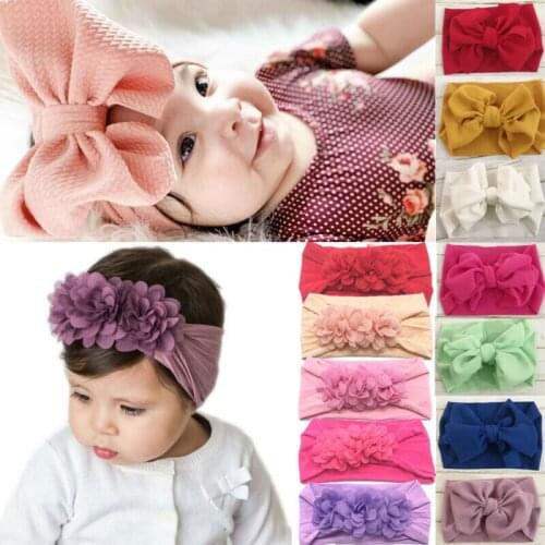 Baby Girl Hair Band Bow Headband Turban Knot Hair Accessory HeadWrap 2 Styles
