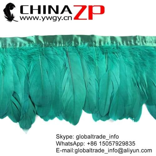 Retail from CHINAZP Factory Price for Per Yard Top Quality Dyed Aqua Green Goose Feather Trim Fringe