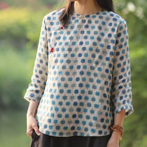 Shirt Beautiful Blouses Literary Ramie Top WomenS Blouse WomenS Shirts For Summer