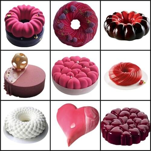 Meibum Love Heart Mousse Dessert Mould 3D Silicone Cake Mold Kitchen Bakeware Pan DIY Art Cake Form Pastry Tray Baking Tools