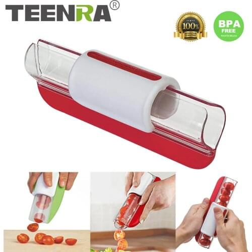 TEENRA Red Tomato Slicer Easy Stainless Steel Tomato Slicer Fruit Vegetable Cutter Kitchen Gadgets