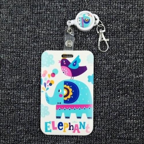 Elephant Forest Telescopic Buckle Bus Card Cover Transportation Meal Card Protection Control Card Holder Customized Wholesale